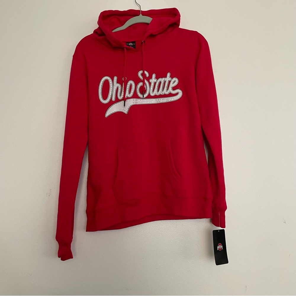 Women’s Ohio State Buckeyes Rhinestone Logo Hoodie Size Medium
